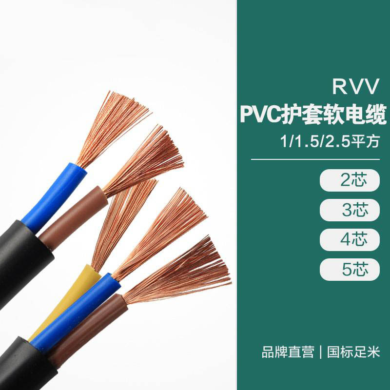 RVV PVC護(hù)套軟電纜 1/1.5/2.5平方