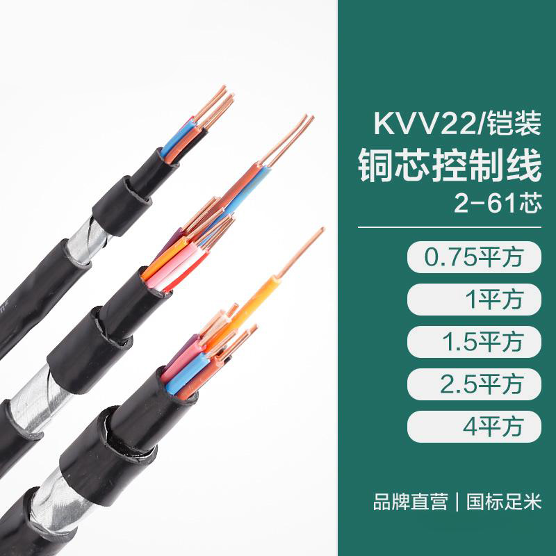 KVV22/鎧裝銅芯控制線(xiàn)2-61芯